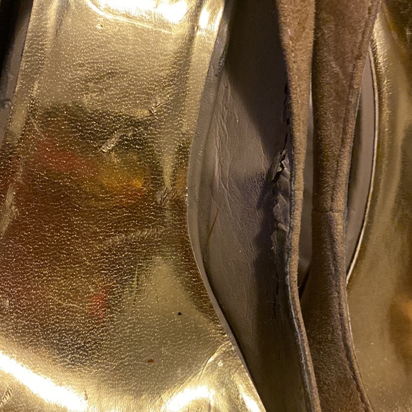 TAN HEELS WITH SNAKE PRINT PLATFORM - Picture 3 of 6